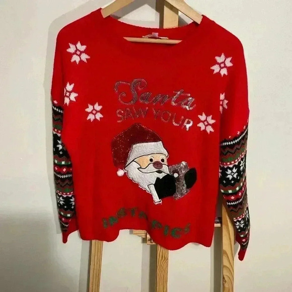 No Boundaries Sweaters - No Boundaries Christmas Sweater Size XXL Saying’ I Saw Your Insta Pic’